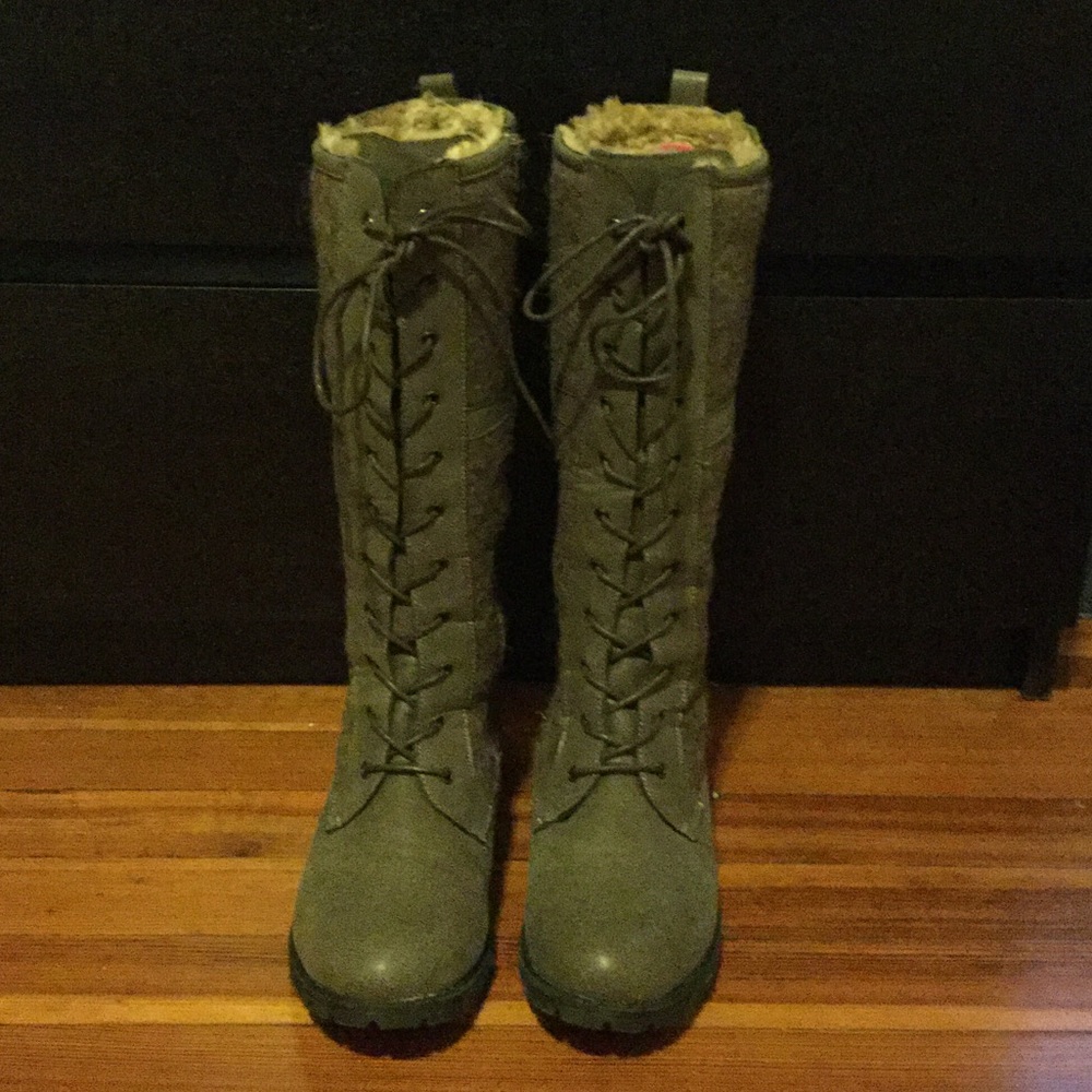 Lace-up Knee High Boots